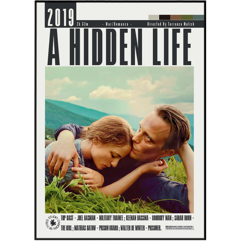 
A Hidden Life 2019 Terrence Malick film poster print UK — WWII conscientious objector drama wall art 260gsm printed in England Camden Market