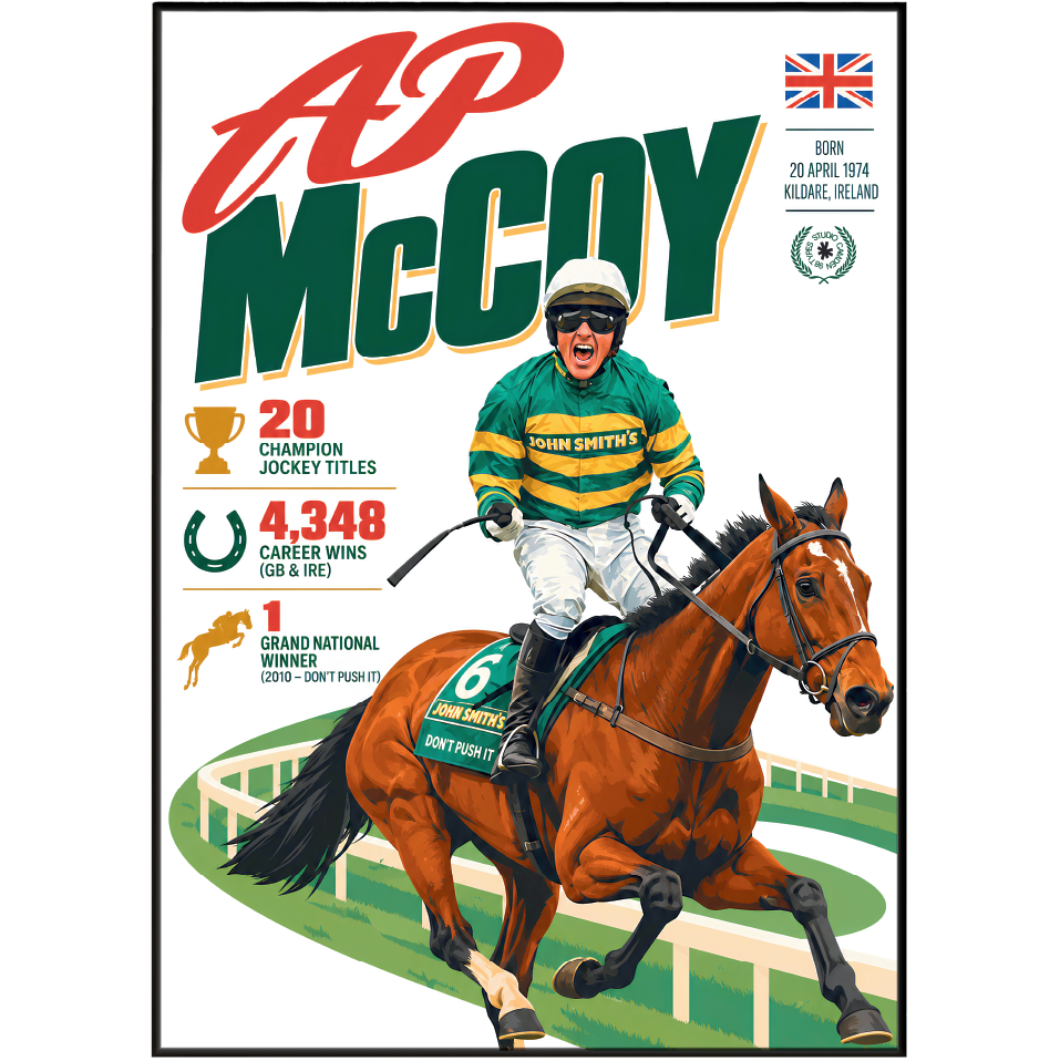 AP McCoy horse racing poster wall art print by 98types