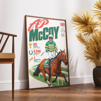 AP McCoy horse racing poster wall art print by 98types