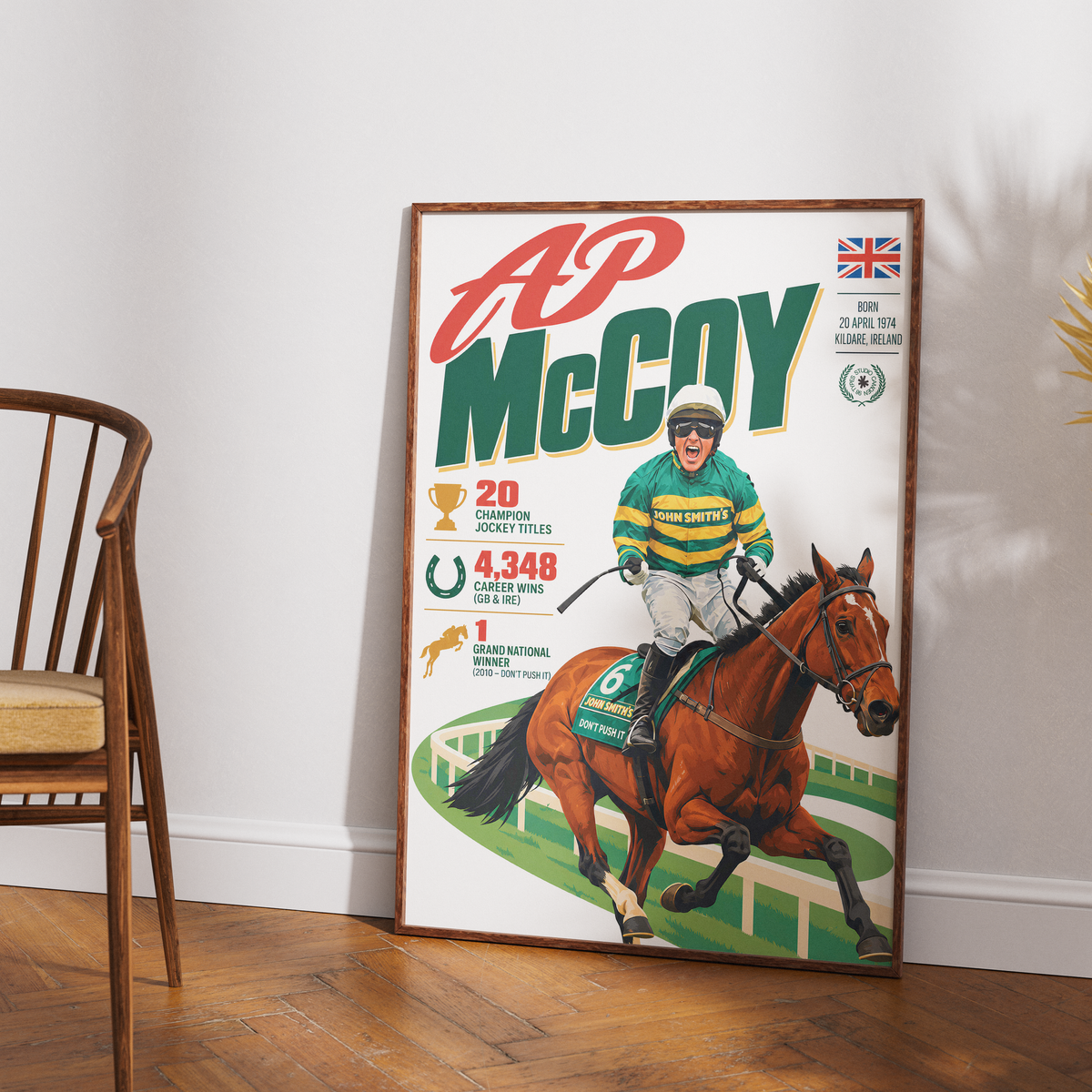 AP McCoy horse racing poster wall art print by 98types