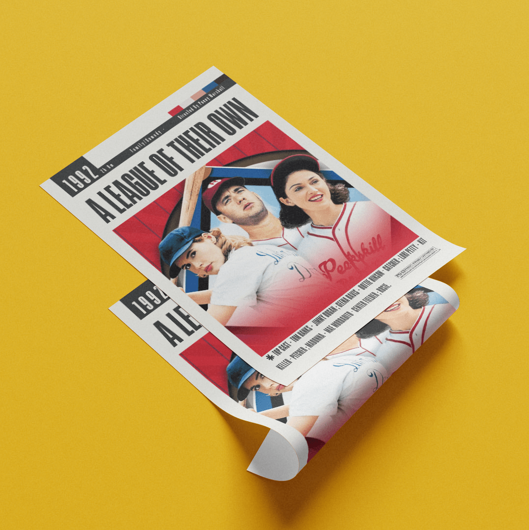 A League of Their Own 1992 film poster — Tom Hanks Geena Davis Rockford Peaches baseball wall art print UK - 98types