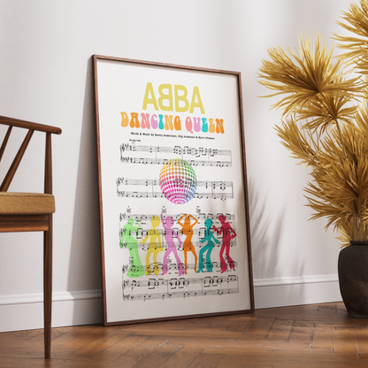 ABBA • Dancing Queen Song Lyric Print