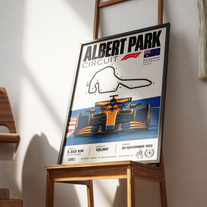 Albert Park Melbourne Australian Grand Prix F1 track poster by 98types