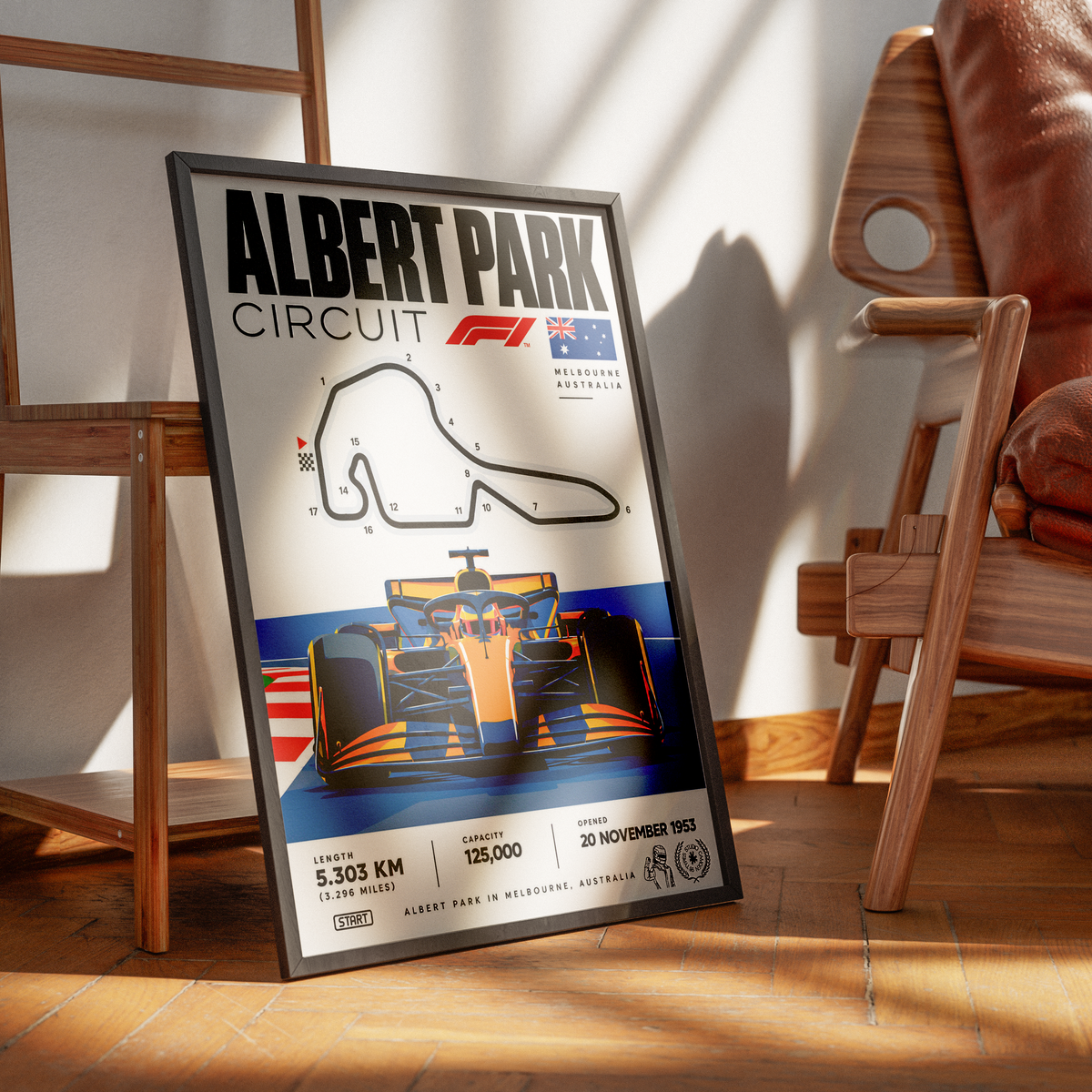 Albert Park Melbourne Australian Grand Prix F1 track poster by 98types
