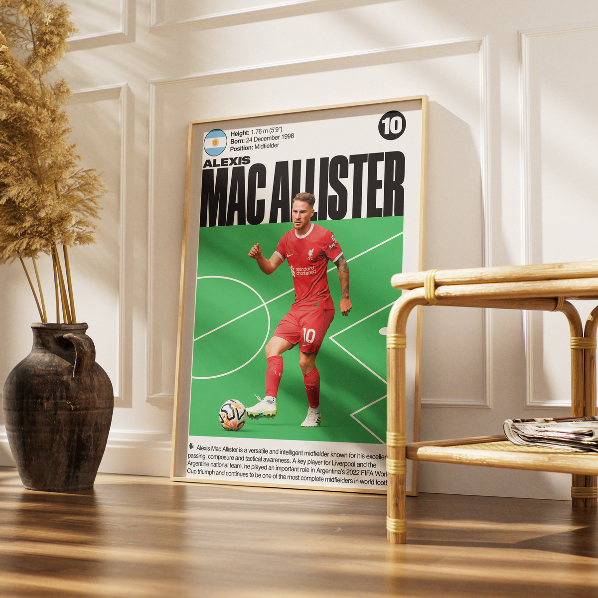 Alexis Mac Allister football poster – Liverpool Midfielder – 98types