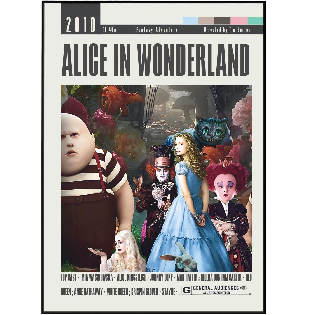 Alice in Wonderland fantasy movie inspired poster surreal cinematic wall art - 98types