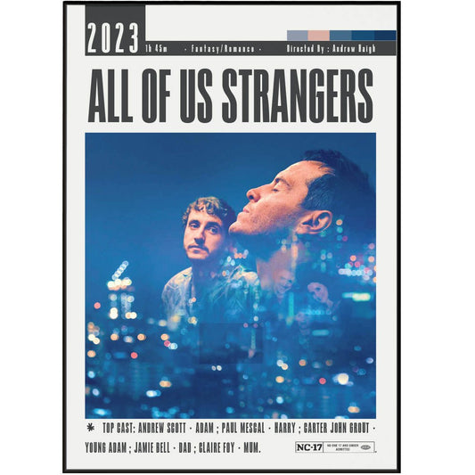 All of Us Strangers 2023 film poster — Adam Harry Andrew Scott Paul Mescal minimalist wall art print UK
