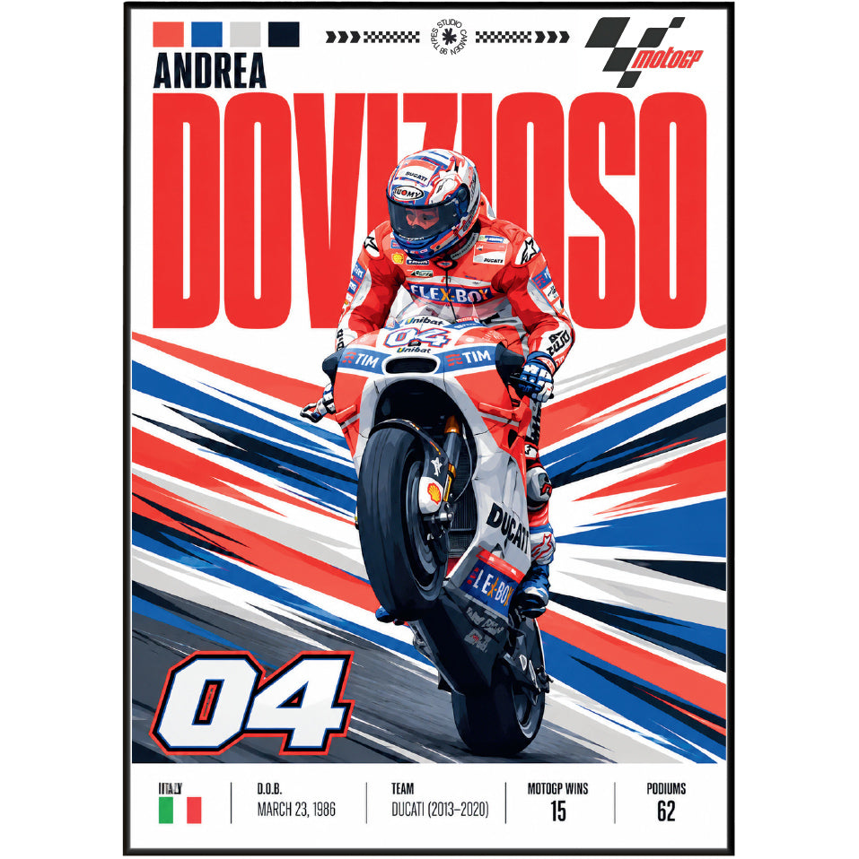 Andrea Dovizioso Desmo Dovi Ducati MotoGP poster by 98types