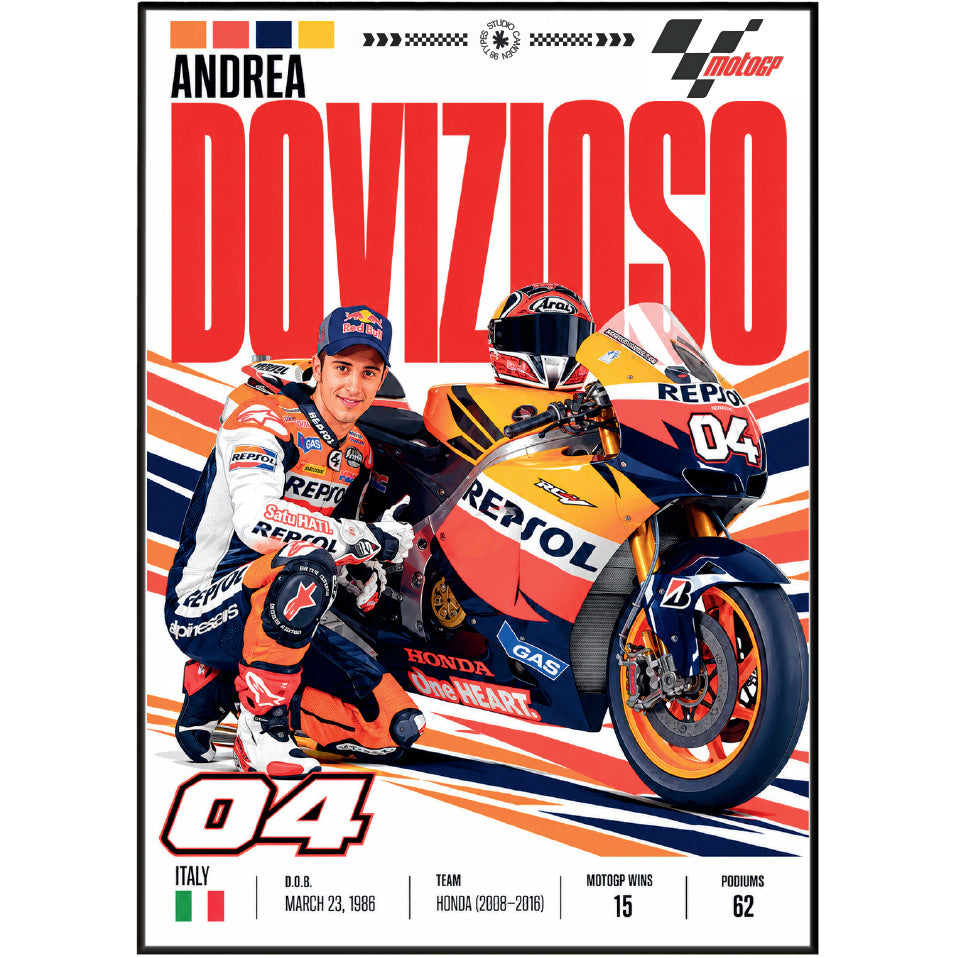 Andrea Dovizioso Desmo Dovi Ducati MotoGP poster by 98types