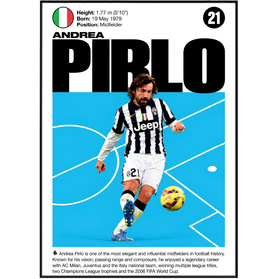Andrea Pirlo football poster – Midfield Maestro – 98types
