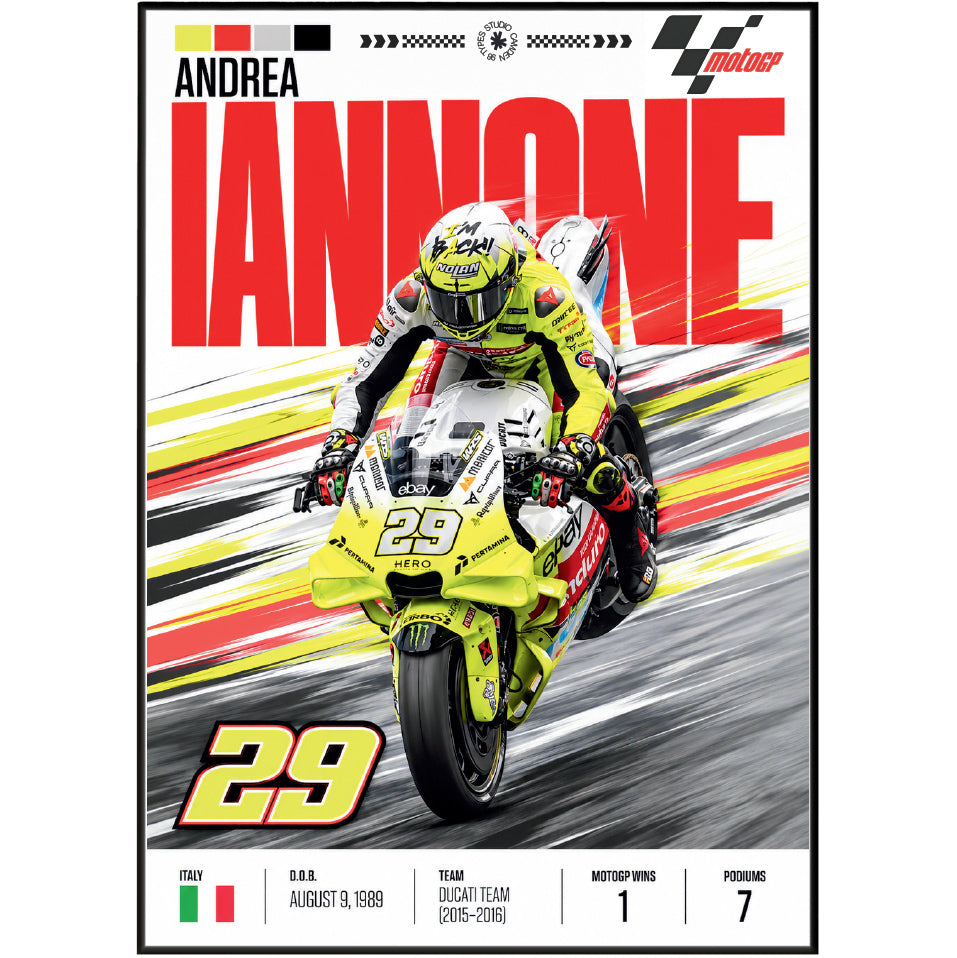 Andrea Iannone The Maniac #29 MotoGP poster by 98types