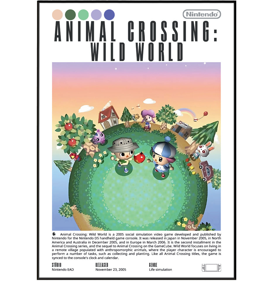 Animal Crossing Wild World Video Games Print