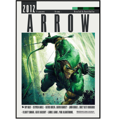 Arrow 2012 CW TV show poster — Green Arrow Oliver Queen wall art print UK
