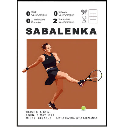 Aryna Sabalenka tennis Grand Slam champion poster wall art print UK
