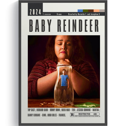 Baby Reindeer 2024 Netflix TV series poster — Richard Gadd stalking drama wall art print UK
