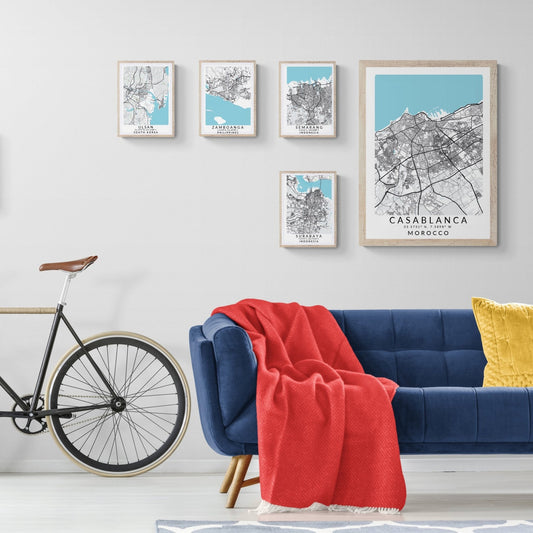 Badajoz Map Print | Spain Street Map Wall Art UK