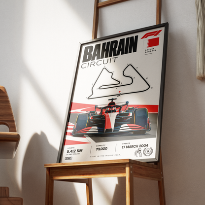 Bahrain International Circuit Sakhir F1 track poster by 98types