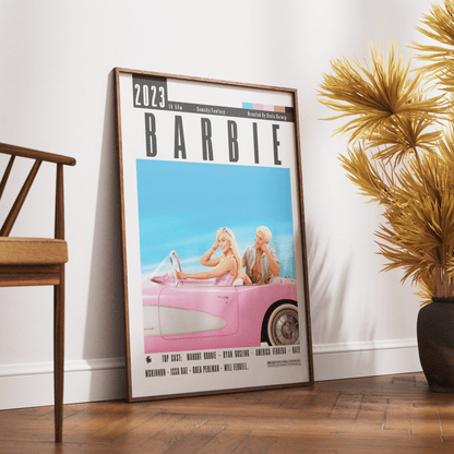 Barbie 2023 comedy film poster — Greta Gerwig Margot Robbie Ryan Gosling Barbieland pink wall art print UK
 - 98types