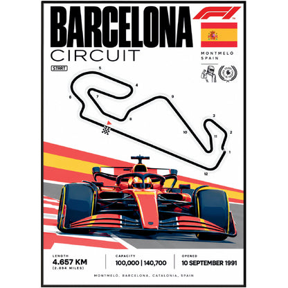 Circuit de Barcelona-Catalunya Spanish Grand Prix F1 track poster