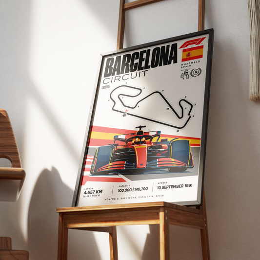 Circuit de Barcelona-Catalunya Spanish Grand Prix F1 track poster