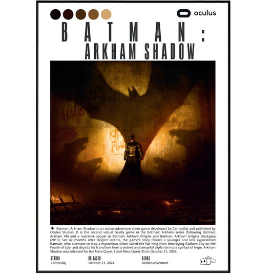 Batman Arkham Shadow 2024 game poster — Camouflaj Batman VR wall art print UK - 98types