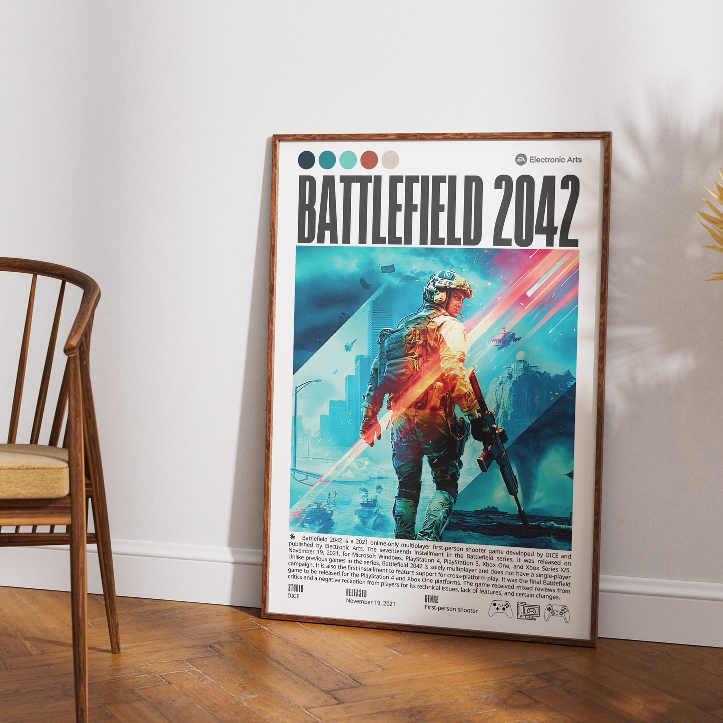 Battlefield 2042 2021 FPS poster — EA DICE Specialists near-future multiplayer wall art print UK