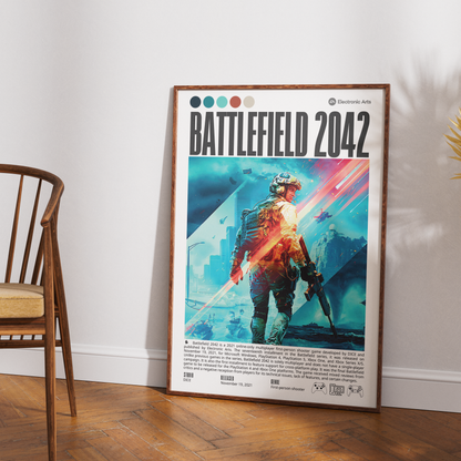 Battlefield 2042 2021 FPS poster — EA DICE Specialists near-future multiplayer wall art print UK