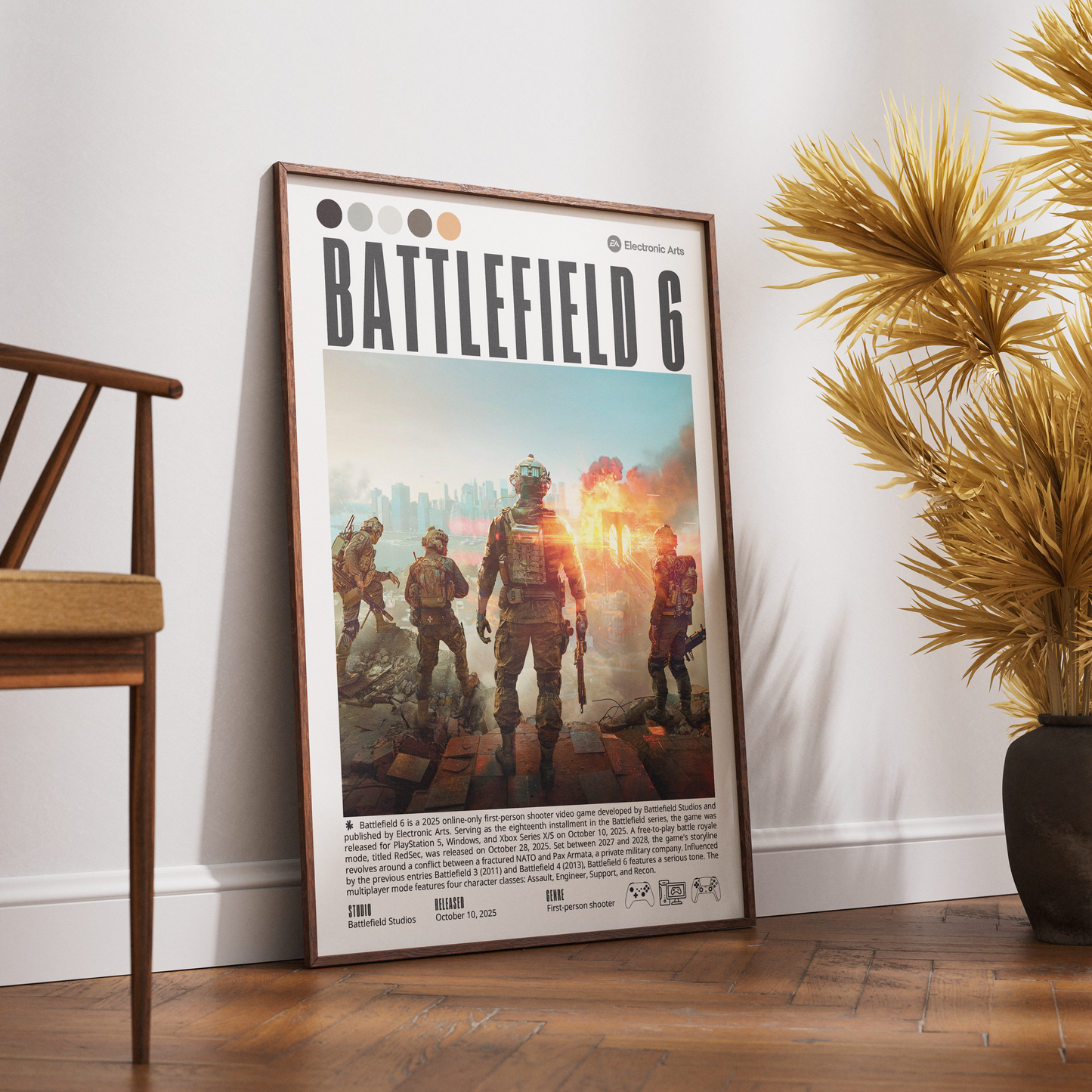 Battlefield 6 2025 FPS poster — EA DICE multiplayer 7M copies launch wall art print UK