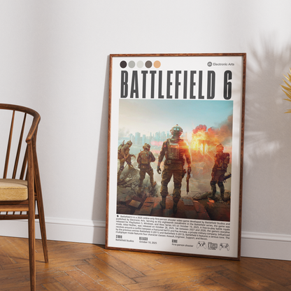 Battlefield 6 2025 FPS poster — EA DICE multiplayer 7M copies launch wall art print UK