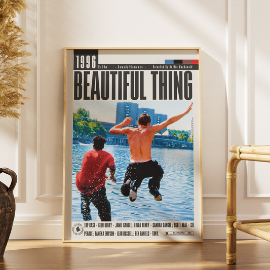 Beautiful Thing 1996 Hettie Macdonald film poster print UK — British LGBTQ+ coming of age drama Glen Berry Scott Neal wall art 260gsm printed in England