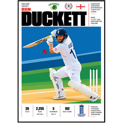 Ben Duckett cricket poster wall art print by 98types