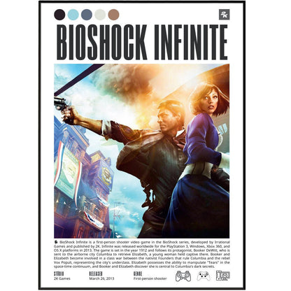 BioShock 2007 game poster — Rapture Andrew Ryan Big Daddy Little Sister wall art print UK
 - 98types