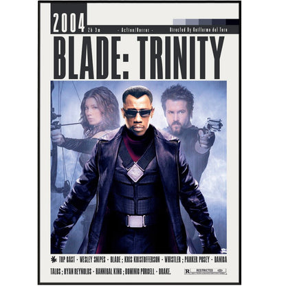 Blade Trinity 2004 horror action film poster — Wesley Snipes Ryan Reynolds Dracula vampire wall art print UK