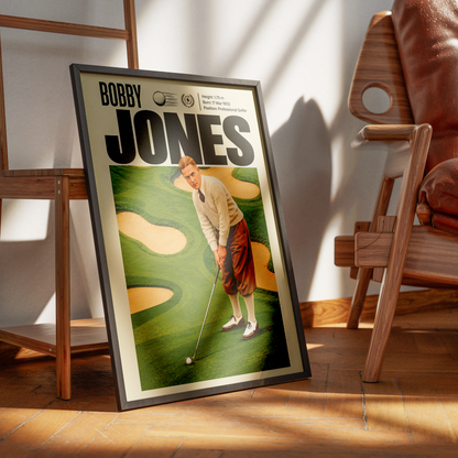 Bobby Jones poster, American golf wall art print in a golf clubhouse - 98types