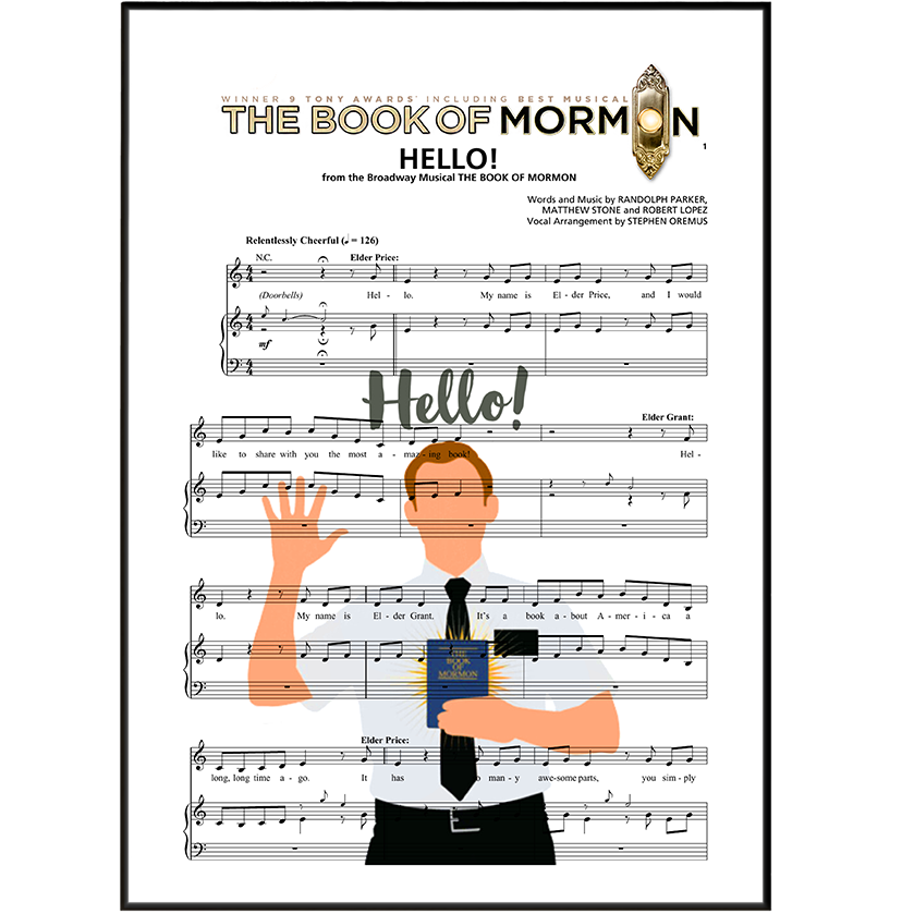 Book of Mormon I Believe lyric print UK — Broadway Tony Award musical wall art 260gsm archival matte Camden Market