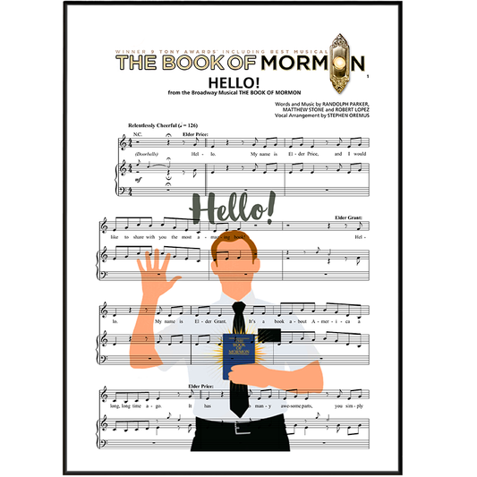 Book of Mormon I Believe lyric print UK — Broadway Tony Award musical wall art 260gsm archival matte Camden Market