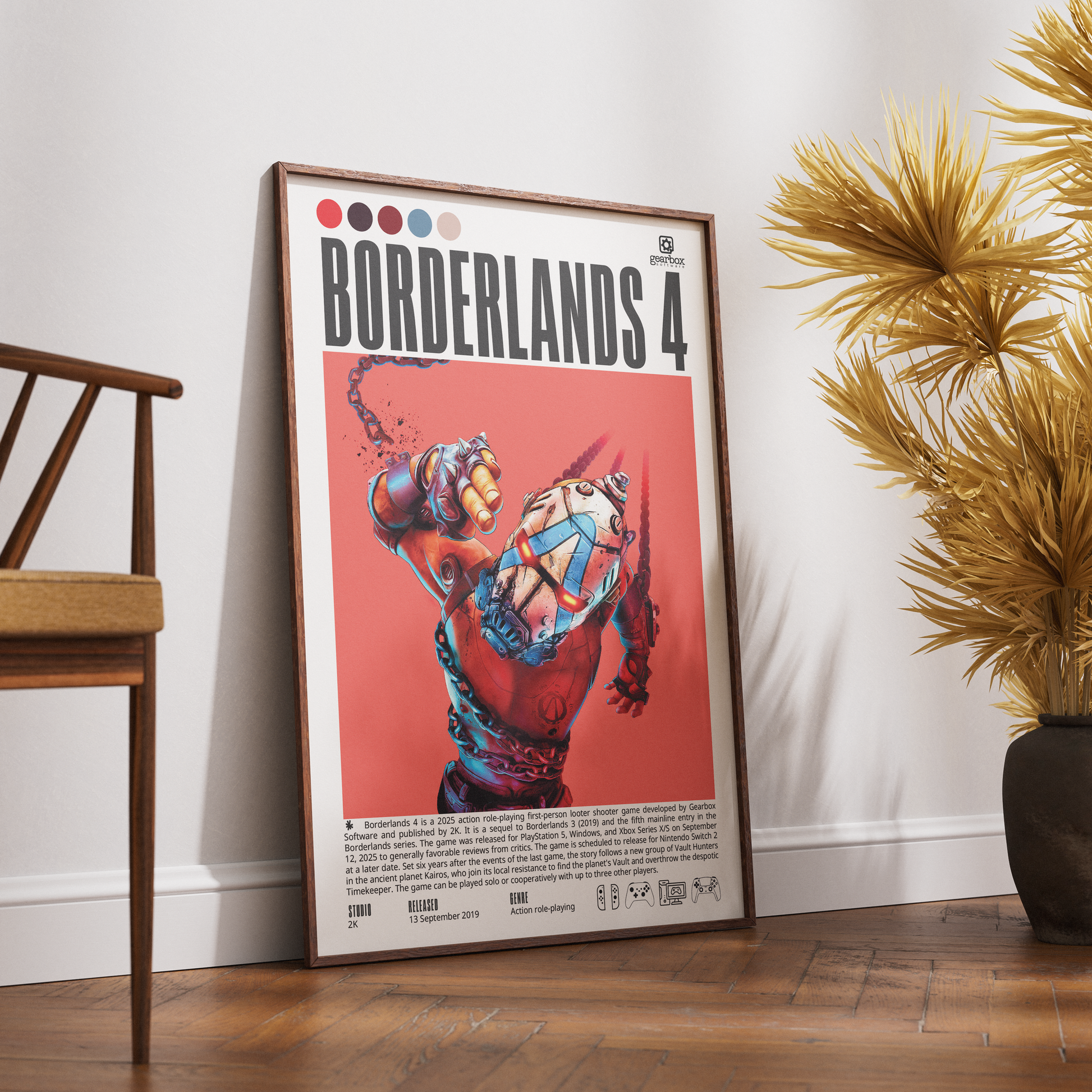 Borderlands 4 2025 FPS RPG poster — new Vault Hunters cel-shaded loot shooter wall art print UK