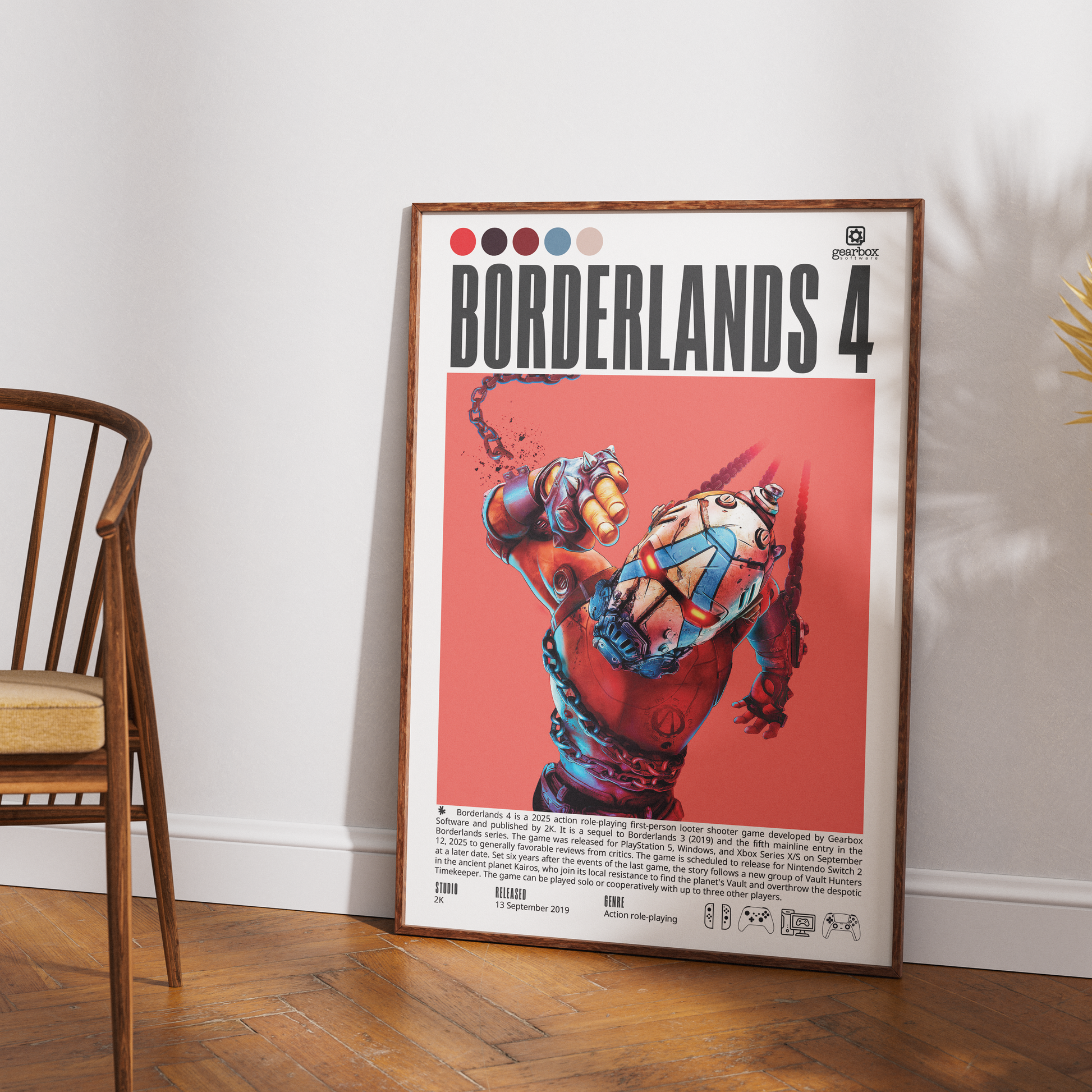 Borderlands 4 2025 FPS RPG poster — new Vault Hunters cel-shaded loot shooter wall art print UK