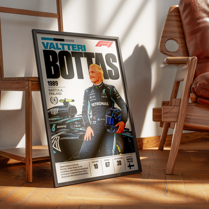 Valtteri Bottas Formula 1 poster – Flying Finn F1 wall art by 98types