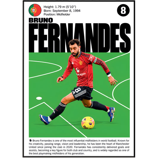  Bruno Fernandes football poster – Midfield Maestro – 98types