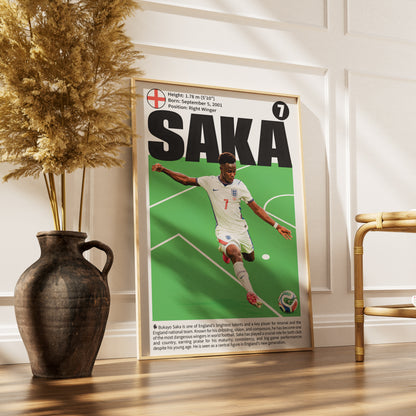 Bukayo Saka football poster – Bukayo Saka England Football Poster – 98types