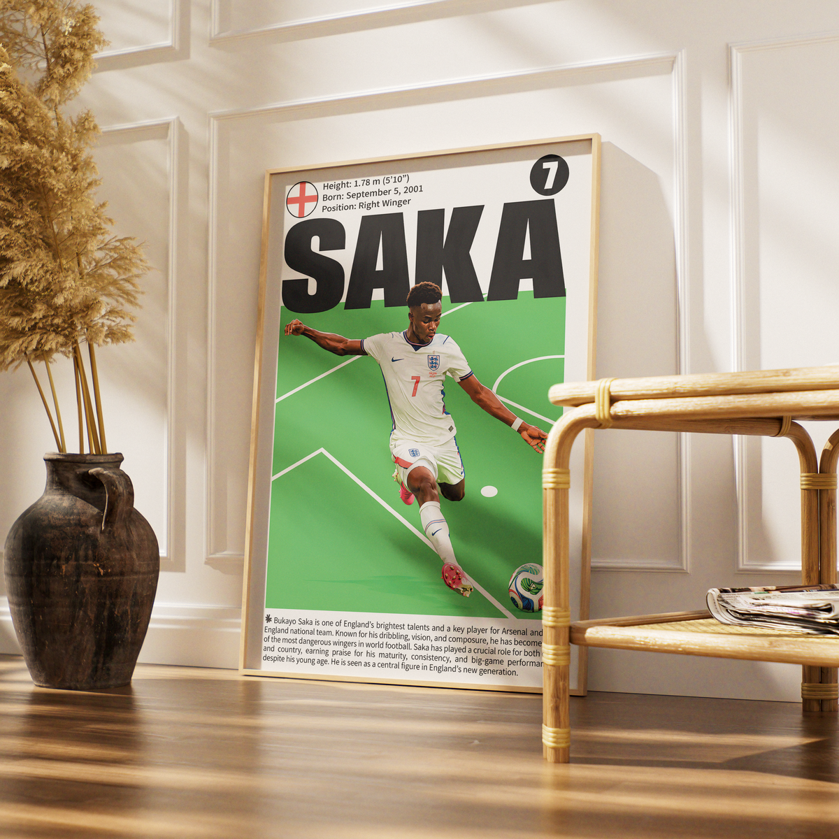 Bukayo Saka football poster – Bukayo Saka England Football Poster – 98types