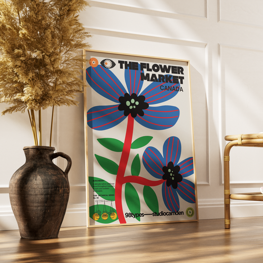 The Flower Market Canada Pacific Dogwood botanical poster print UK — British Columbia emblem graphic wall art 260gsm printed in England Camden Market