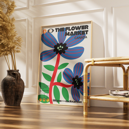 The Flower Market Canada Pacific Dogwood botanical poster print UK — British Columbia emblem graphic wall art 260gsm printed in England Camden Market