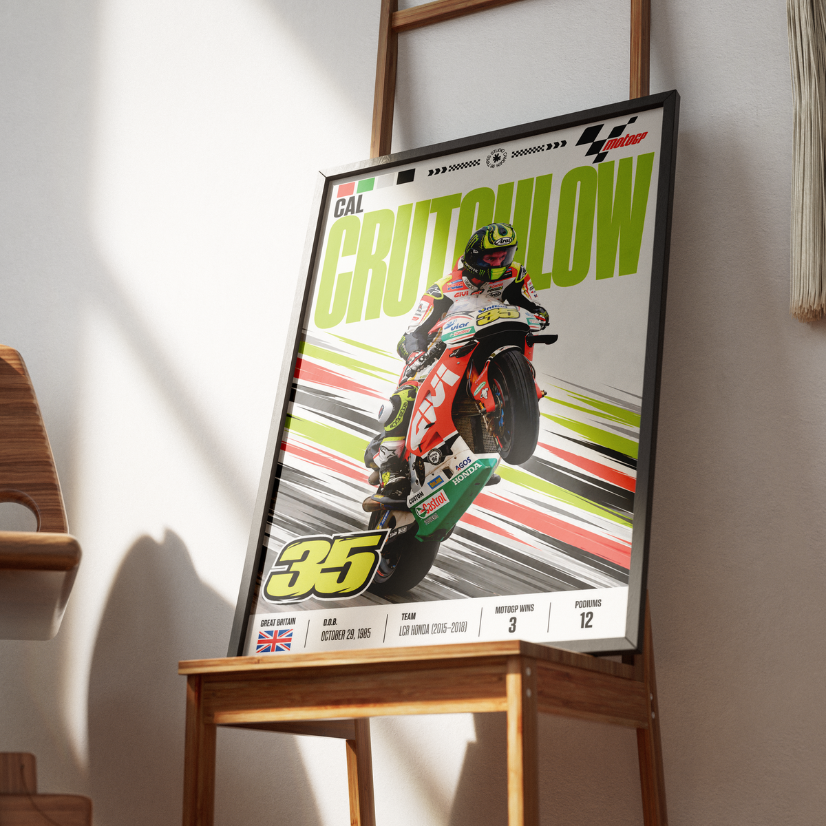 Cal Crutchlow British MotoGP rider poster by 98types