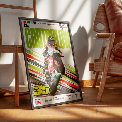 Cal Crutchlow British MotoGP rider poster by 98types