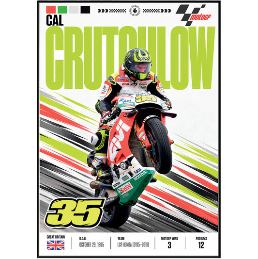 Cal Crutchlow British MotoGP rider poster by 98types