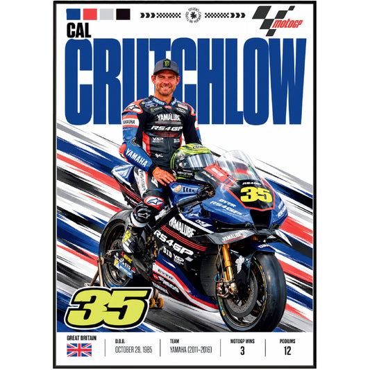 Cal Crutchlow British MotoGP rider poster by 98types