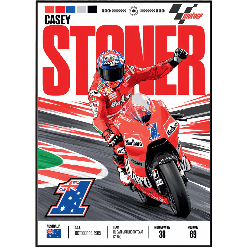 Casey Stoner #27 MotoGP world champion poster by 98types