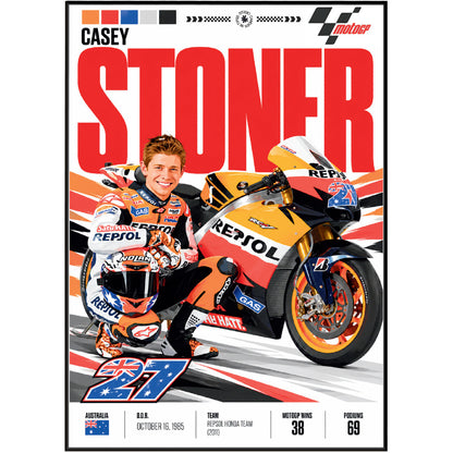 Casey Stoner #27 MotoGP world champion poster by 98types